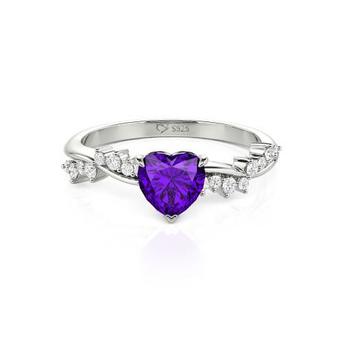 Jeulia Simple Twist Custom Heart Engagement Ring