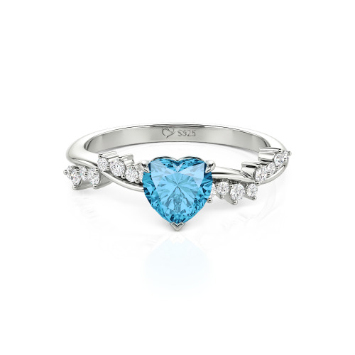 Jeulia Simple Twist Custom Heart Engagement Ring
