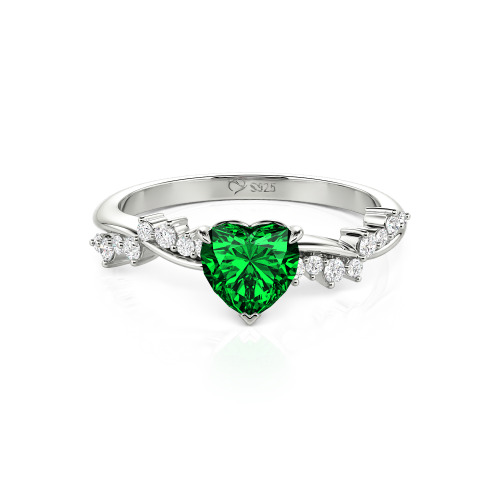 Jeulia Simple Twist Custom Heart Engagement Ring