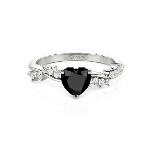 Jeulia Simple Twist Custom Heart Engagement Ring