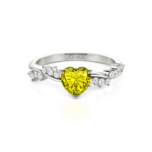 Jeulia Simple Twist Custom Heart Engagement Ring