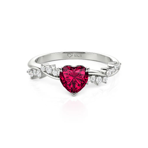 Jeulia Simple Twist Custom Heart Engagement Ring