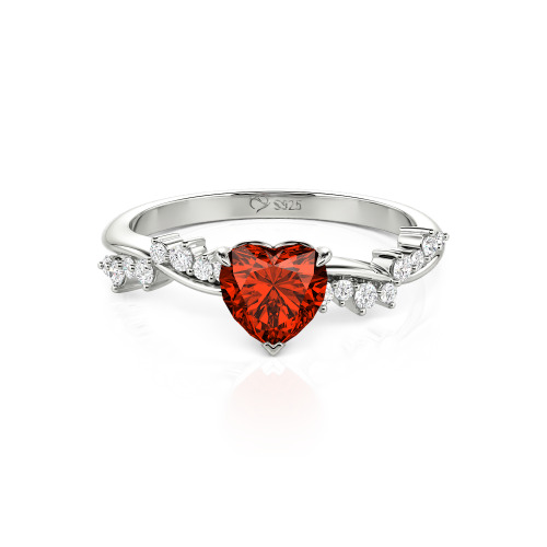 Jeulia Simple Twist Custom Heart Engagement Ring
