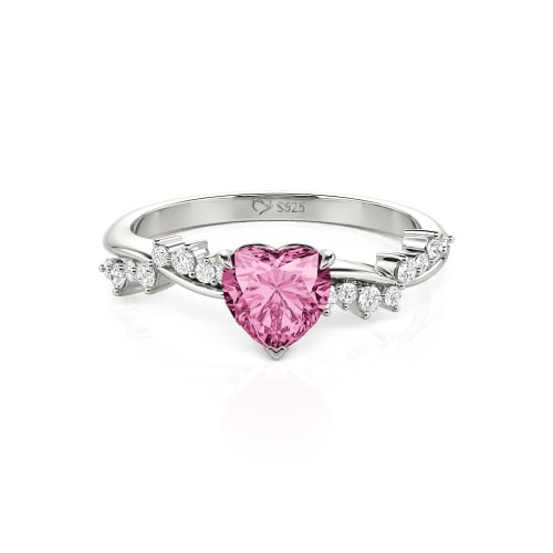 Jeulia Simple Twist Custom Heart Engagement Ring
