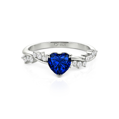 Jeulia Simple Twist Custom Heart Engagement Ring