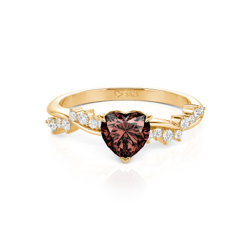 Jeulia Simple Twist Custom Heart Engagement Ring