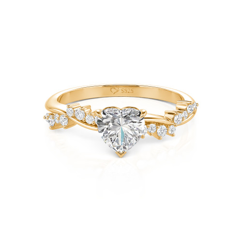 Jeulia Simple Twist Custom Heart Engagement Ring