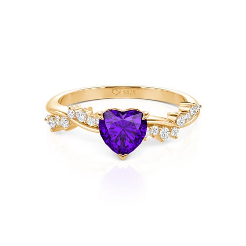 Jeulia Simple Twist Custom Heart Engagement Ring