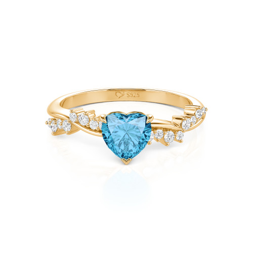 Jeulia Simple Twist Custom Heart Engagement Ring