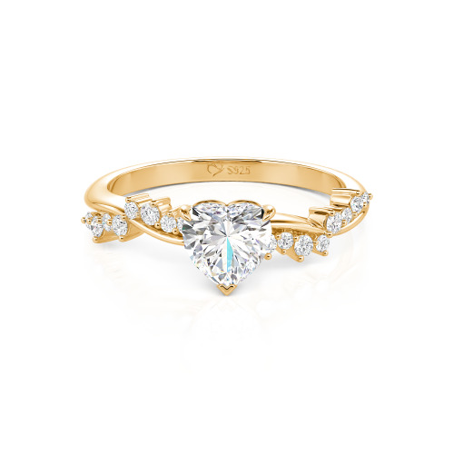 Jeulia Simple Twist Custom Heart Engagement Ring