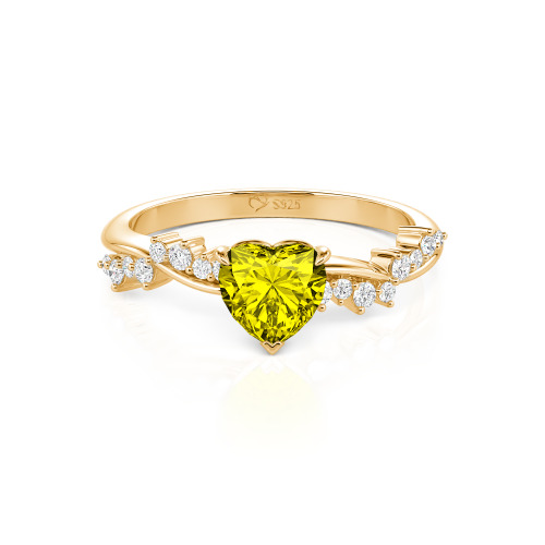 Jeulia Simple Twist Custom Heart Engagement Ring