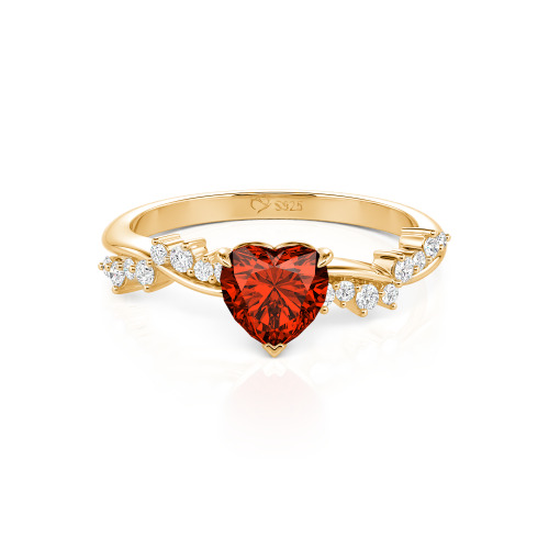 Jeulia Simple Twist Custom Heart Engagement Ring