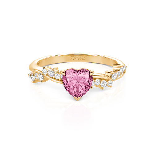 Jeulia Simple Twist Custom Heart Engagement Ring