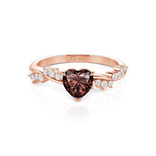 Jeulia Simple Twist Custom Heart Engagement Ring