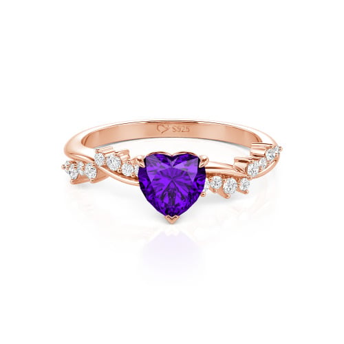 Jeulia Simple Twist Custom Heart Engagement Ring