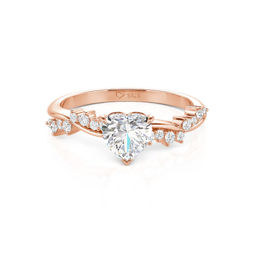 Jeulia Simple Twist Custom Heart Engagement Ring