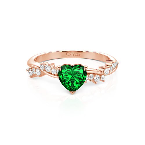 Jeulia Simple Twist Custom Heart Engagement Ring