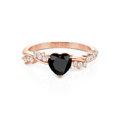 Jeulia Simple Twist Custom Heart Engagement Ring