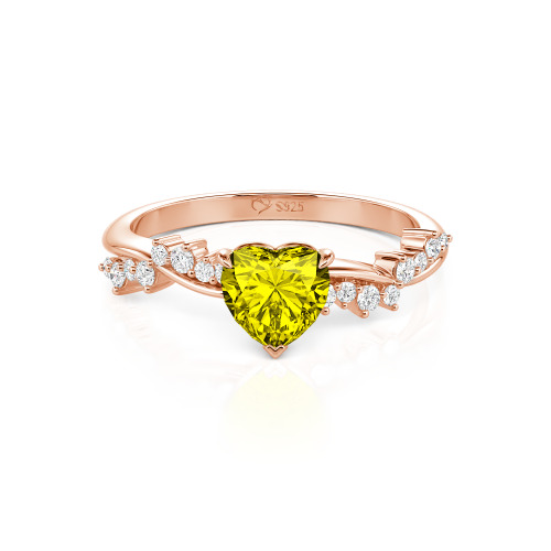 Jeulia Simple Twist Custom Heart Engagement Ring