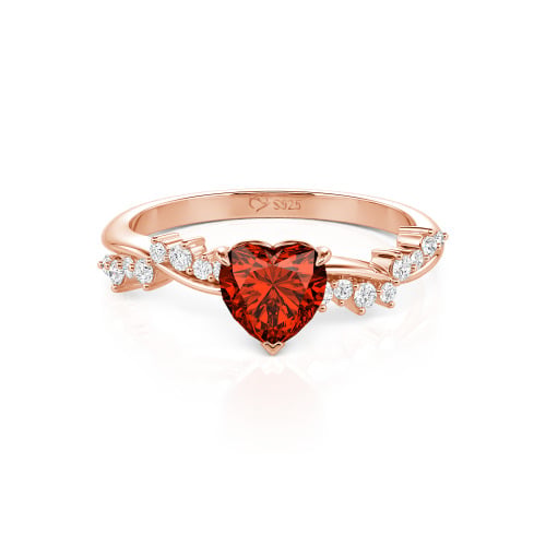 Jeulia Simple Twist Custom Heart Engagement Ring
