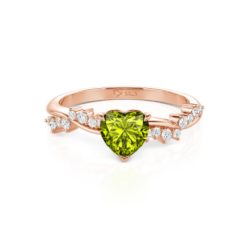 Jeulia Simple Twist Custom Heart Engagement Ring