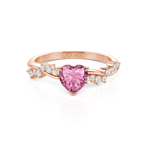 Jeulia Simple Twist Custom Heart Engagement Ring