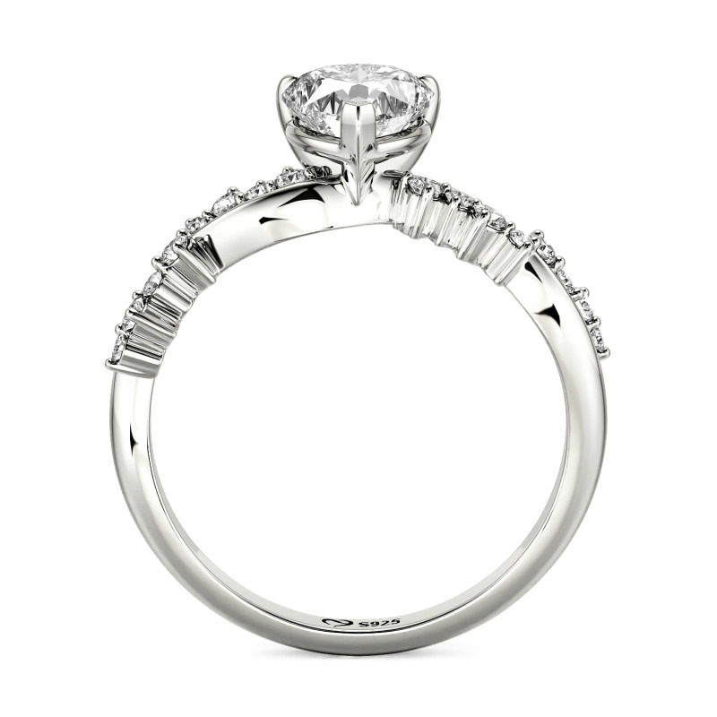 Jeulia Simple Twist Custom Heart Engagement Ring