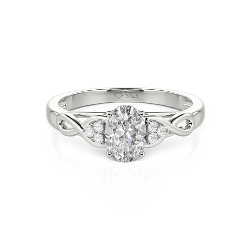 Jeulia Custom Infinity Oval Cut Engagement Ring Sterling Silver