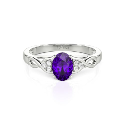 Jeulia Custom Infinity Oval Cut Engagement Ring Sterling Silver
