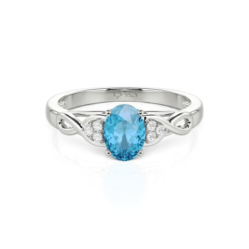 Jeulia Custom Infinity Oval Cut Engagement Ring Sterling Silver