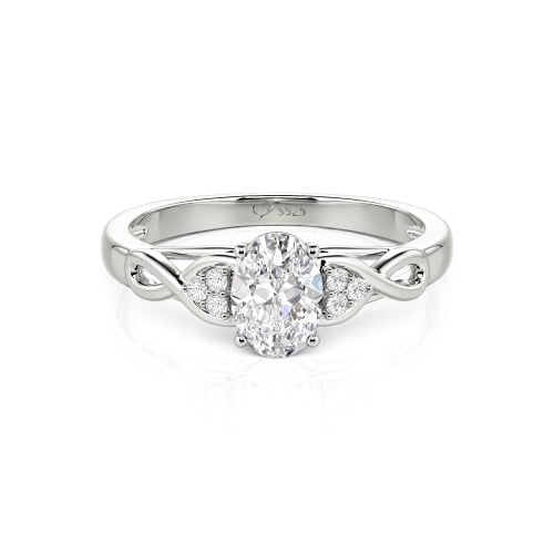 Jeulia Custom Infinity Oval Cut Engagement Ring Sterling Silver