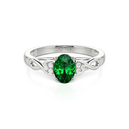 Jeulia Custom Infinity Oval Cut Engagement Ring Sterling Silver