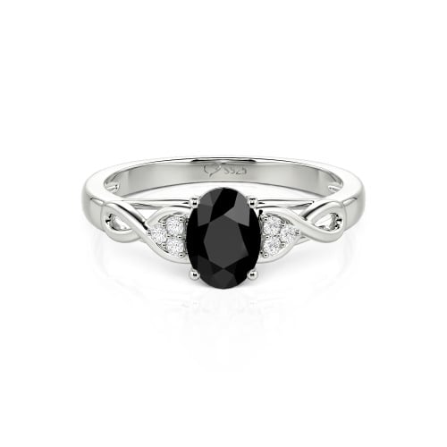 Jeulia Custom Infinity Oval Cut Engagement Ring Sterling Silver