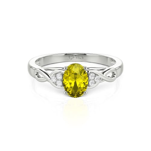 Jeulia Custom Infinity Oval Cut Engagement Ring Sterling Silver