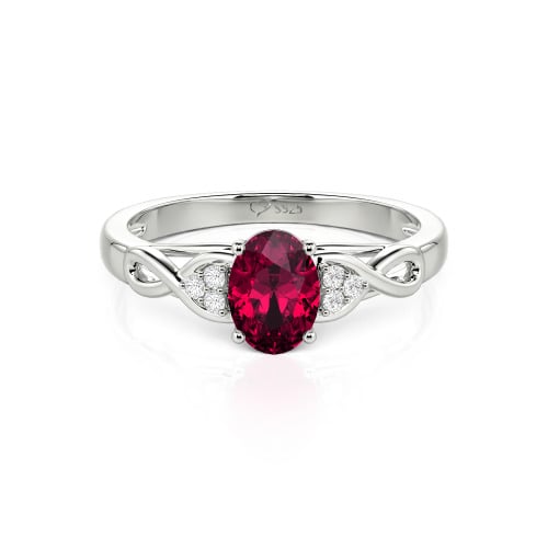 Jeulia Custom Infinity Oval Cut Engagement Ring Sterling Silver
