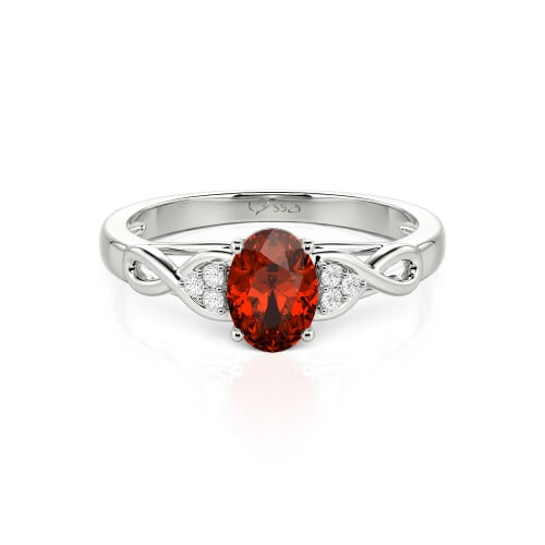 Jeulia Custom Infinity Oval Cut Engagement Ring Sterling Silver