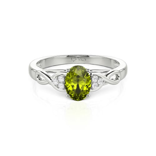 Jeulia Custom Infinity Oval Cut Engagement Ring Sterling Silver