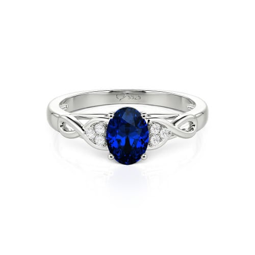Jeulia Custom Infinity Oval Cut Engagement Ring Sterling Silver