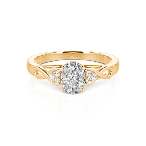 Jeulia Custom Infinity Oval Cut Engagement Ring Sterling Silver