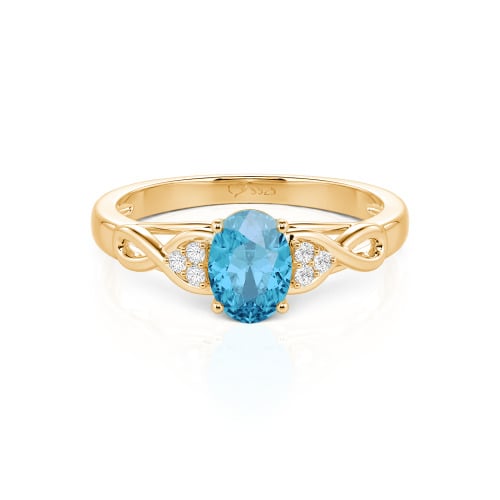 Jeulia Custom Infinity Oval Cut Engagement Ring Sterling Silver