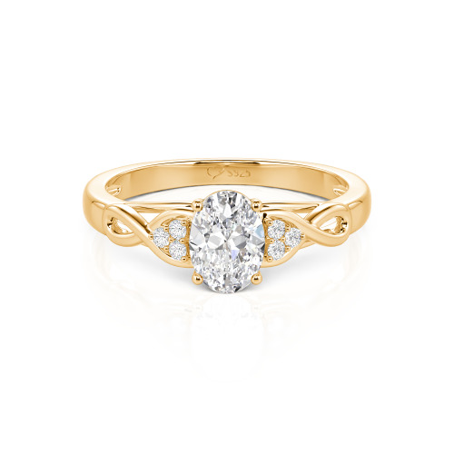 Jeulia Custom Infinity Oval Cut Engagement Ring Sterling Silver