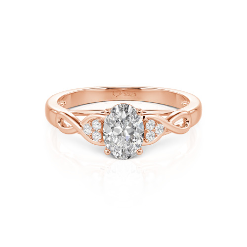 Jeulia Custom Infinity Oval Cut Engagement Ring Sterling Silver