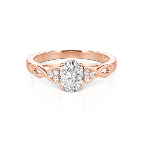 Jeulia Custom Infinity Oval Cut Engagement Ring Sterling Silver