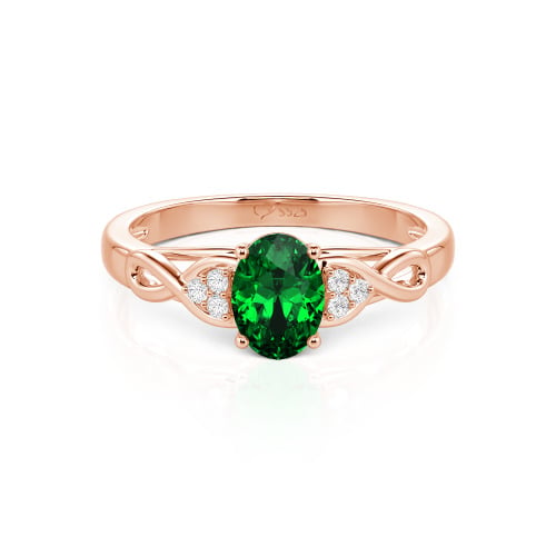 Jeulia Custom Infinity Oval Cut Engagement Ring Sterling Silver