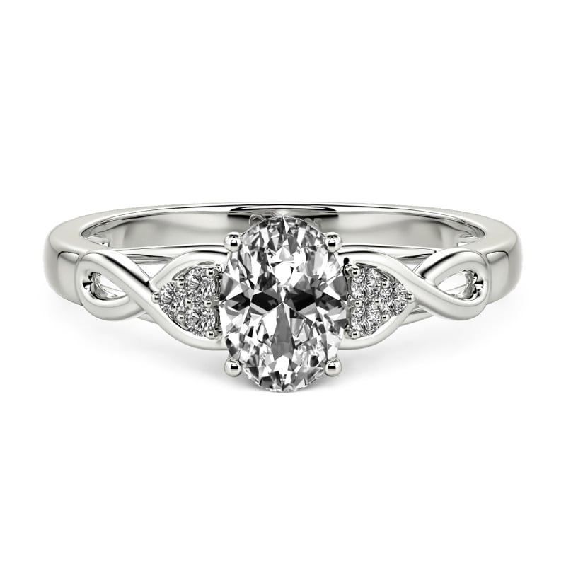 Jeulia Custom Infinity Oval Cut Engagement Ring Sterling Silver