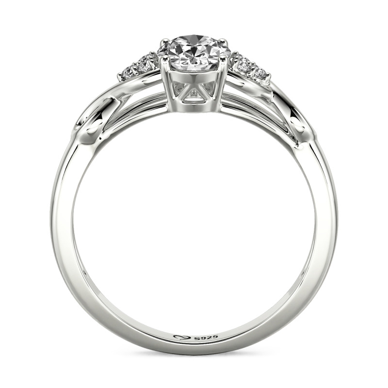 Jeulia Custom Infinity Oval Cut Engagement Ring Sterling Silver