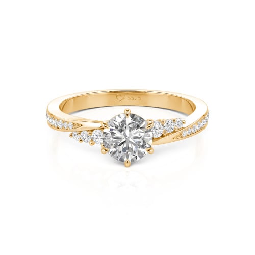 Jeulia 10K/14K/18K Gold Platinum Simple Twisted Promise Ring