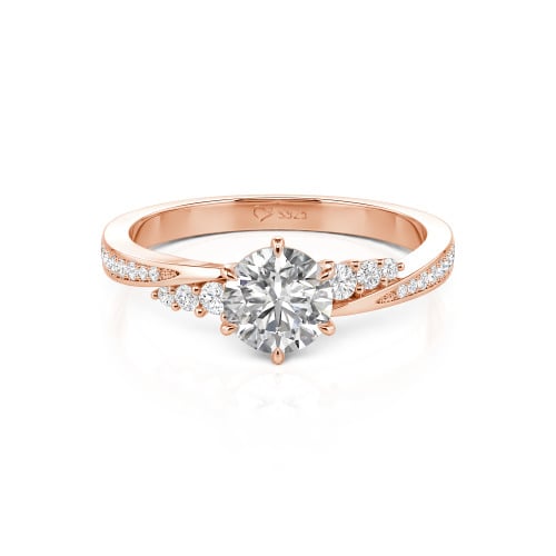 Jeulia 10K/14K/18K Gold Platinum Simple Twisted Promise Ring