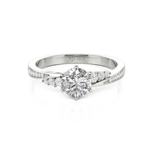 Jeulia 10K/14K/18K Gold Platinum Simple Twisted Promise Ring