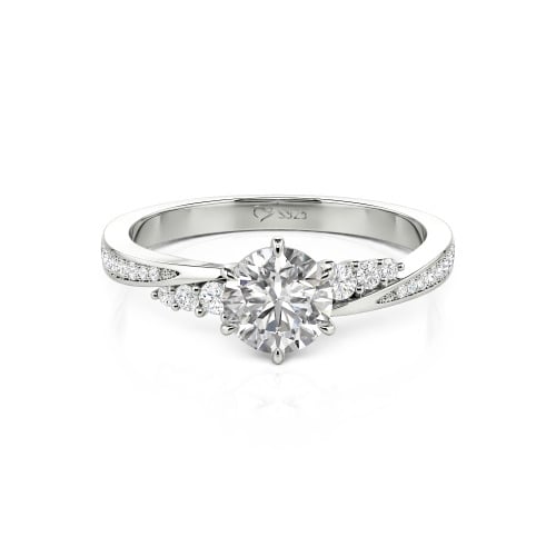 Jeulia 10K/14K/18K Gold Platinum Simple Twisted Promise Ring